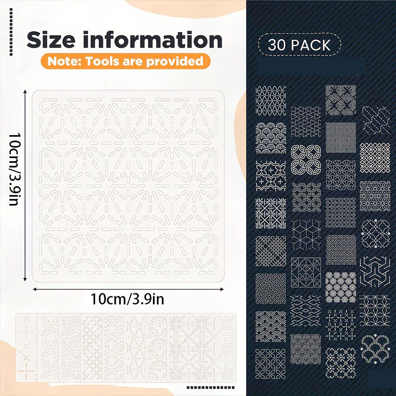 30Pcs Embroidery Templates DIY - đánh giá và giá Embroidery Ideas