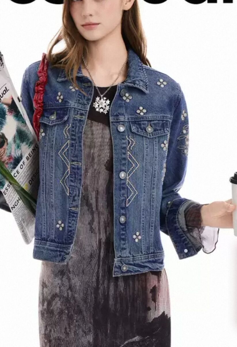 Foreign trade Spain new embroi - đánh giá và giá Embroidery Jacket Jeans
