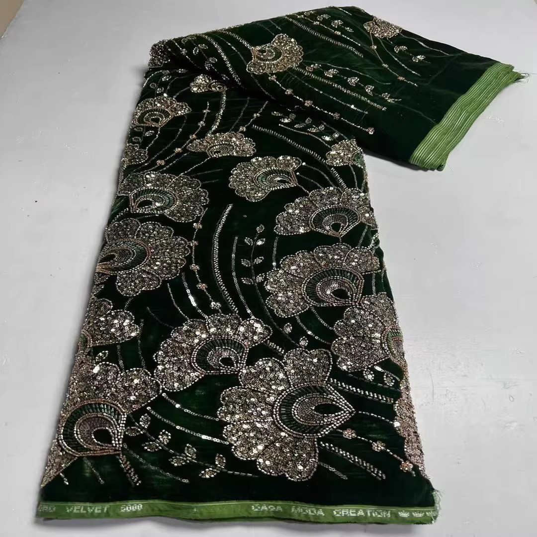 5yard New velvet tela Sequin b - đánh giá và giá Embroidery Youtube