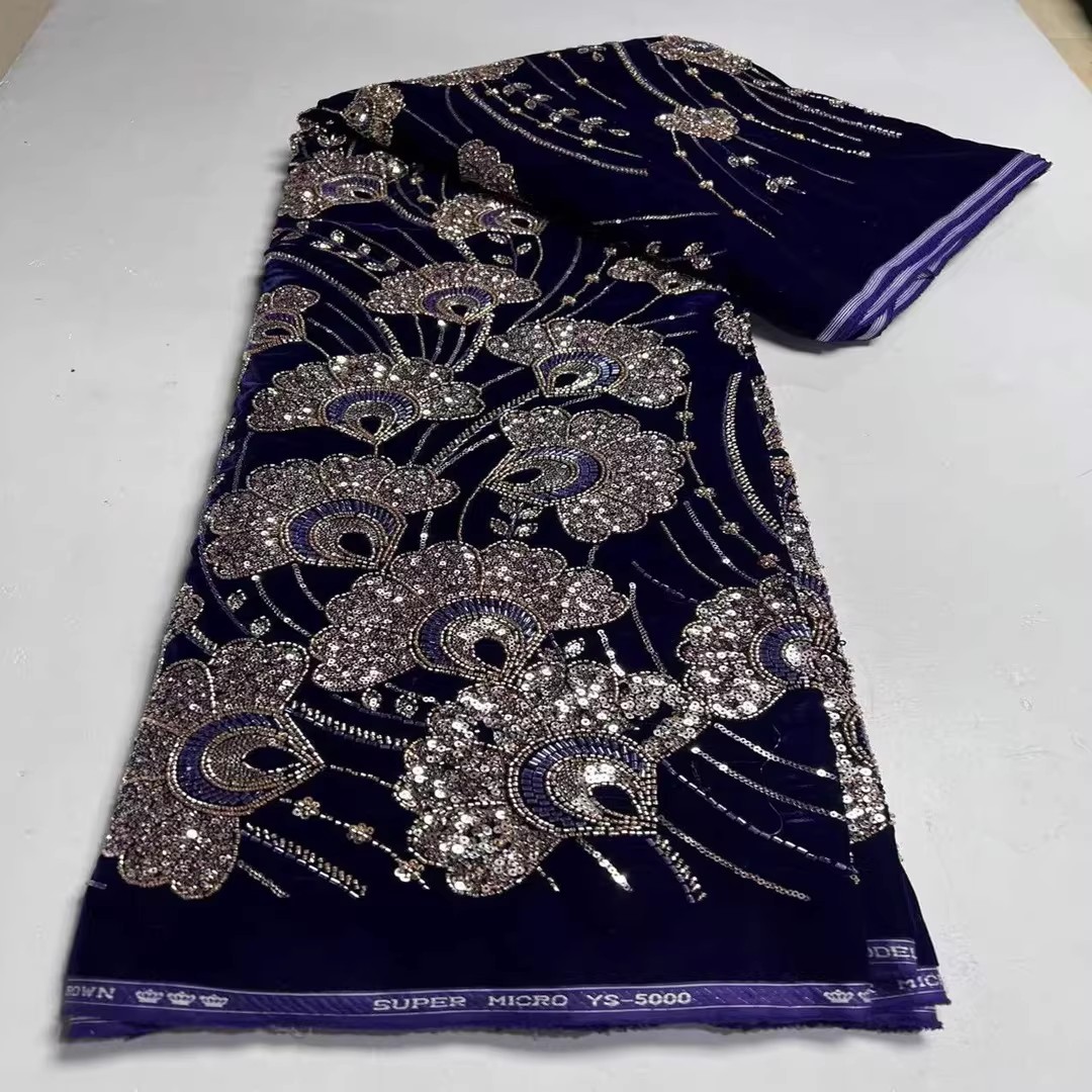 5yard New velvet tela Sequin b - đánh giá và giá Embroidery Youtube