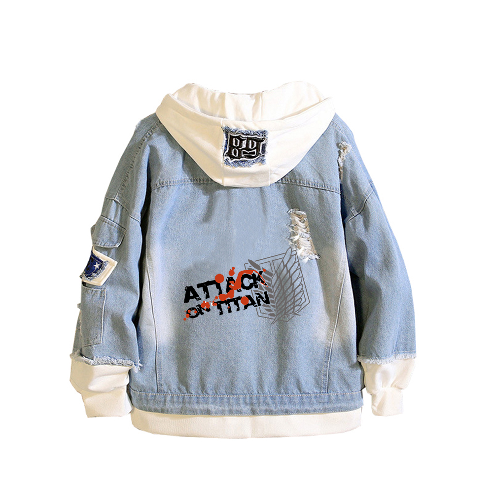 Attack on Titan Anime Denim Ja - đánh giá và giá Embroidery Jacket Jeans