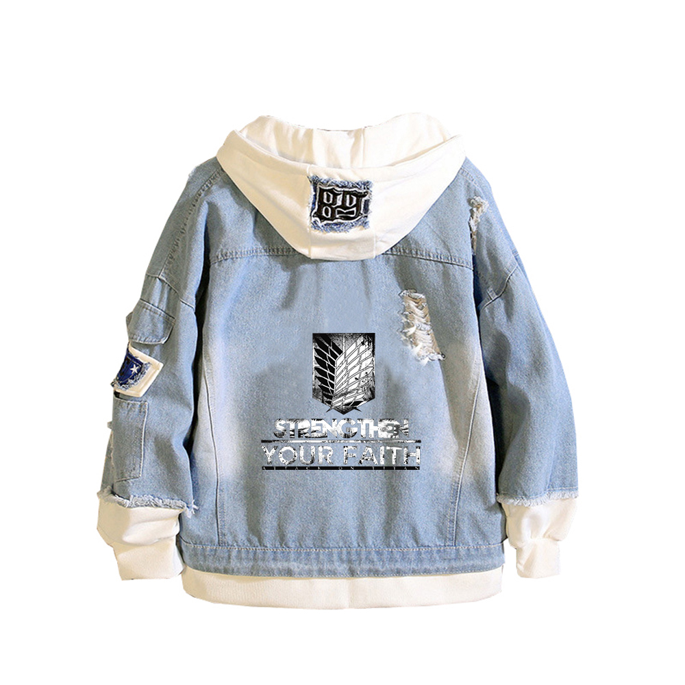 Attack on Titan Anime Denim Ja - đánh giá và giá Embroidery Jacket Jeans