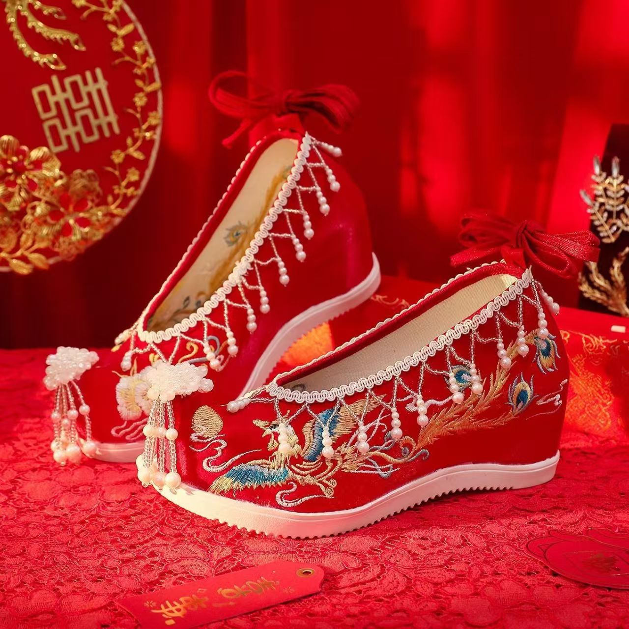 Women New Red Embroidered Wedd - đánh giá và giá Embroidery Canvas