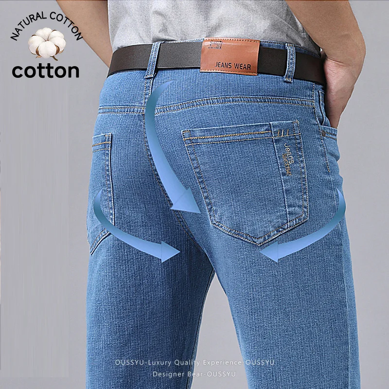 Summer Thin Men's Denim Jeans  - đánh giá và giá Embroidery Effect