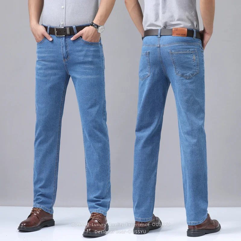 Summer Thin Men's Denim Jeans  - đánh giá và giá Embroidery Effect