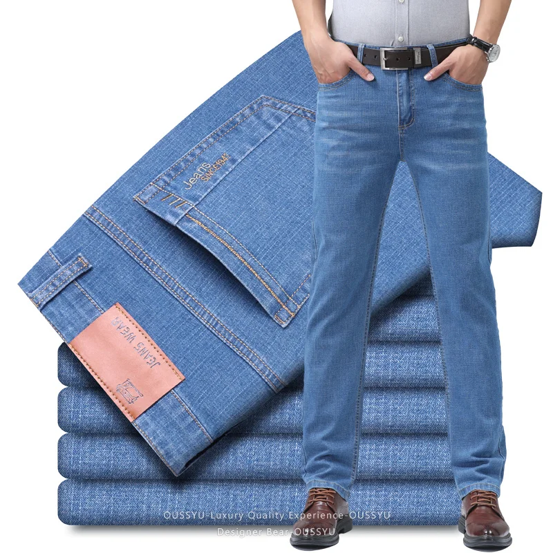 Summer Thin Men's Denim Jeans  - đánh giá và giá Embroidery Effect