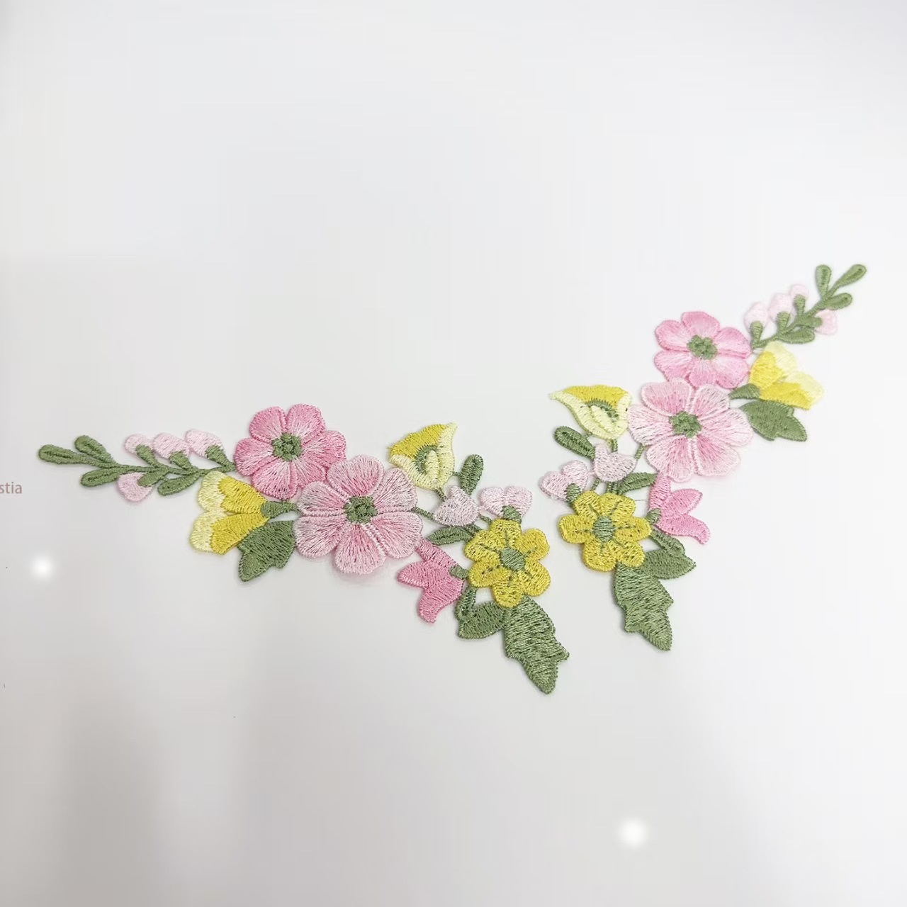 10Pcs/Lot 5.5*13cm Pink Yellow - đánh giá và giá Embroidery Yellow Flower