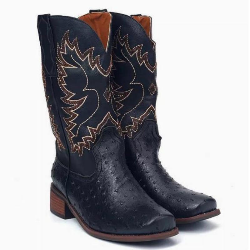 Men High Boots Embroidery Retr - đánh giá và giá Embroidery Stitch