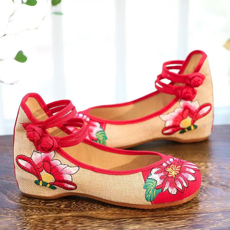 Woman Wedges Embroidered Cloth - đánh giá và giá Embroidery Canvas
