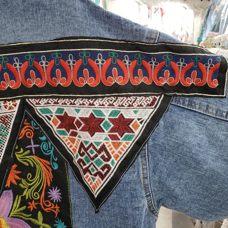 Vintage Blue Embroidery Sequin - đánh giá và giá Embroidery Jacket Jeans