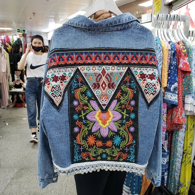 Vintage Blue Embroidery Sequin - đánh giá và giá Embroidery Jacket Jeans